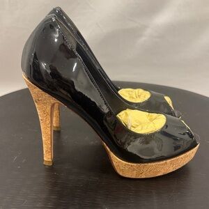 NWOT- Never Worn  Cole Haan with Nike technology -Black Patent Peep Toe Heels